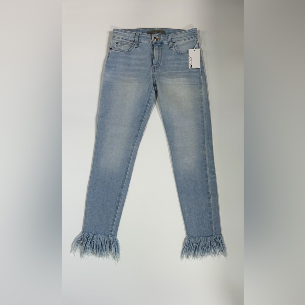 Joe's Jeans Pale Blue Frayed Hem Wide Leg Jeans